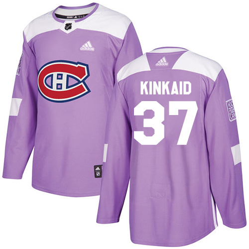 Cheap Adidas Montreal Canadiens 37 Keith Kinkaid Purple Authentic Fights Cancer Stitched Youth NHL Jersey